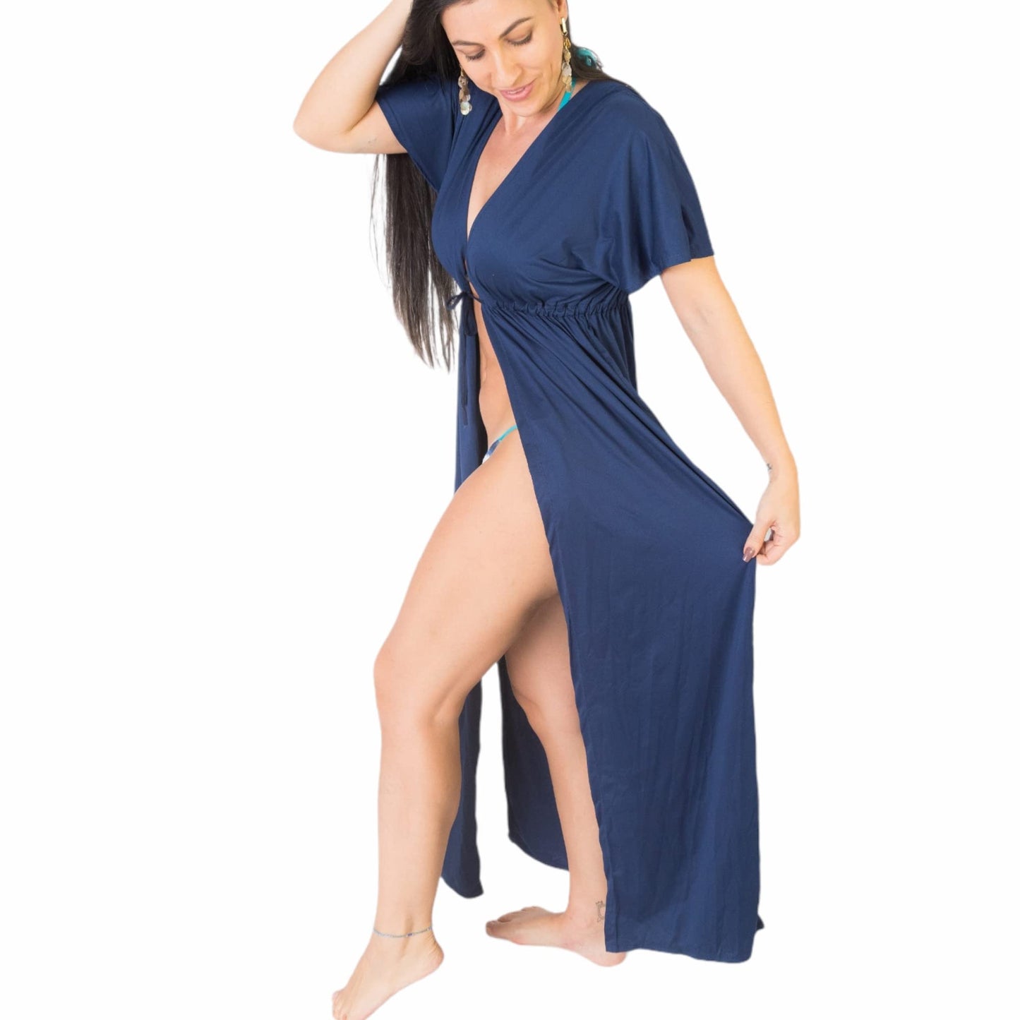 BRAZILIAN BREEZE Women's Swimwear Cover Ups Sexy Open Front Beach Bikini Swimsuit Kimono Cover Up Long Flowy Beachwear